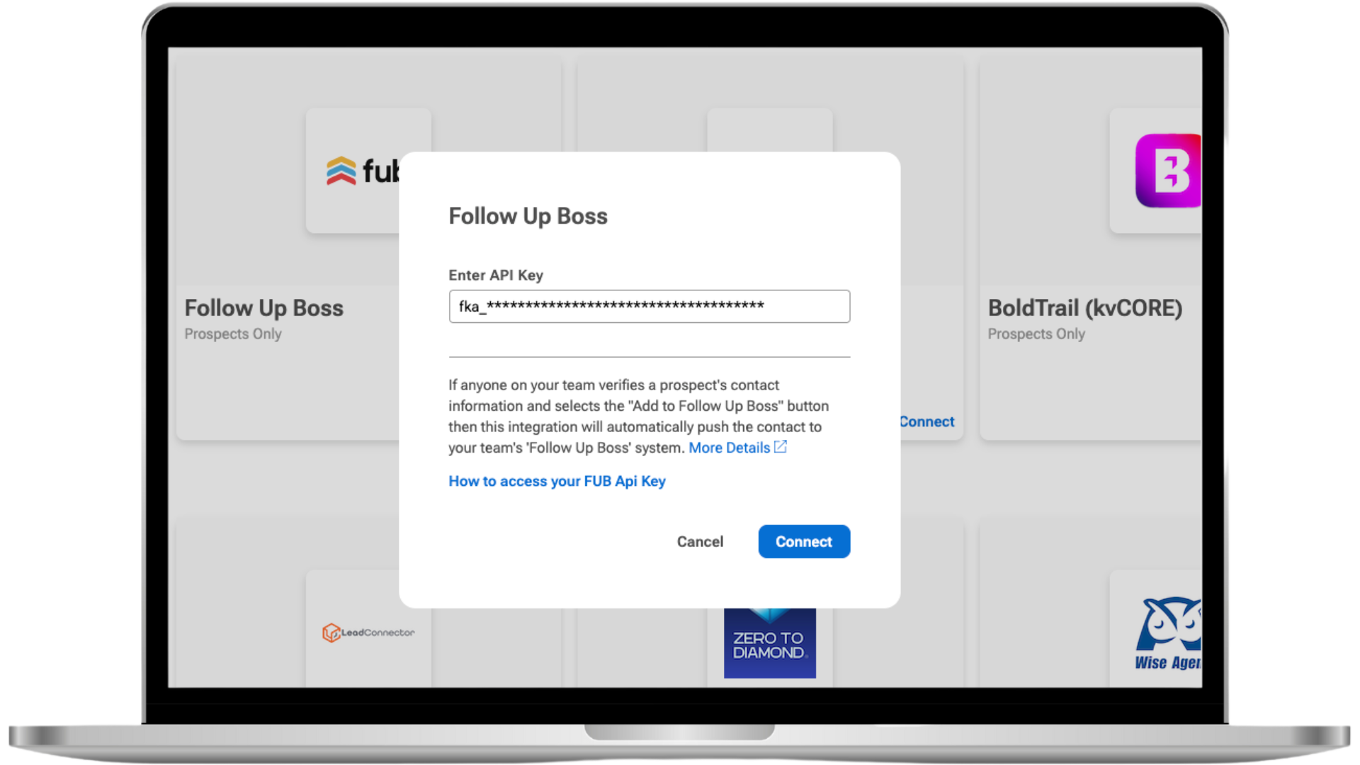 Follow Up Boss Connect to REDX through API
