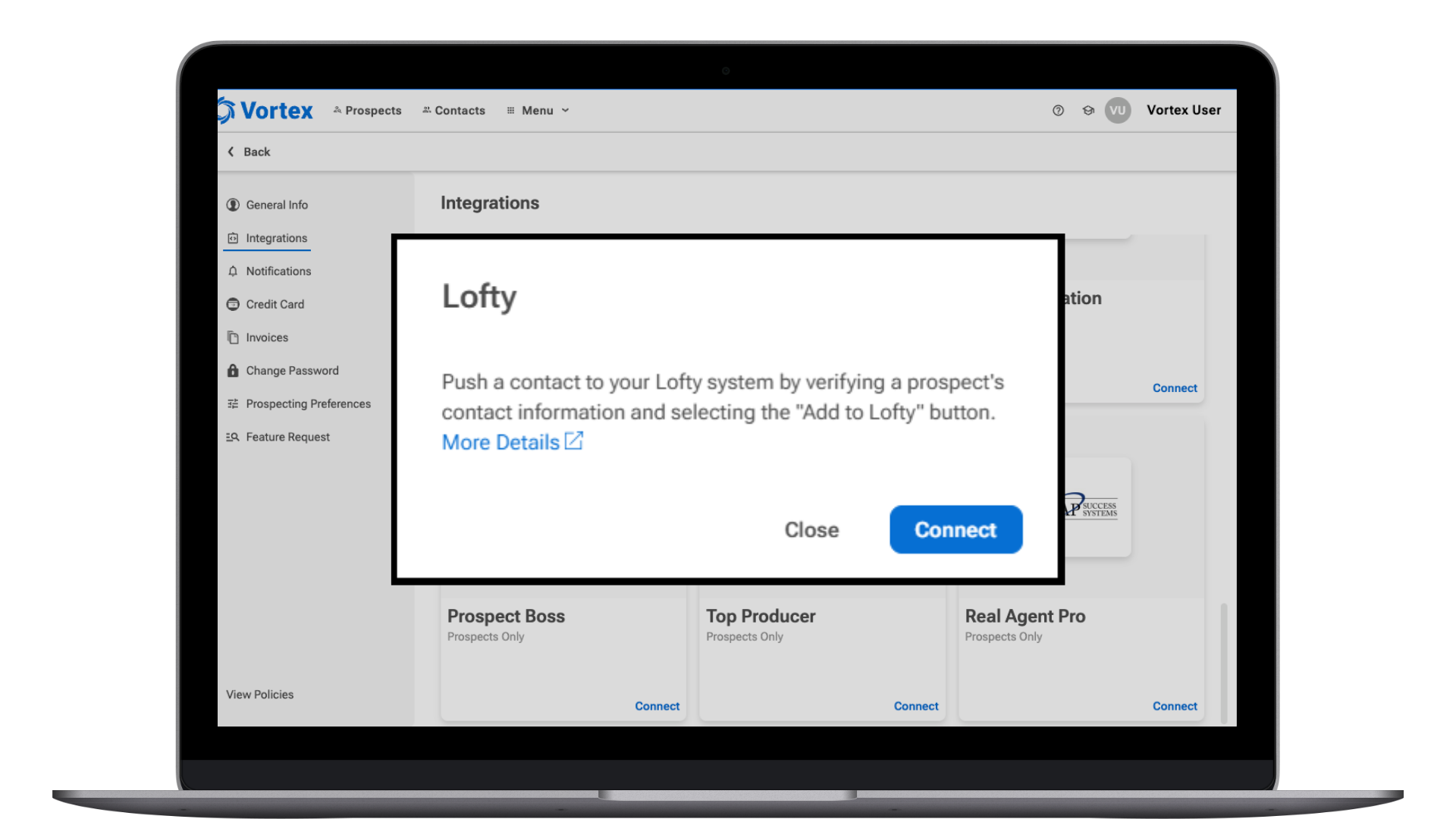 Lofty Setup on a Laptop