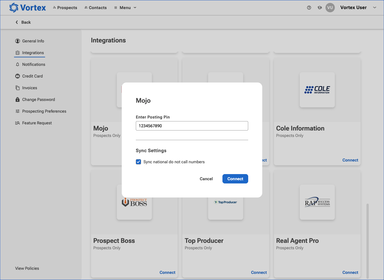Connect Mojo Dialer with REDX via Posting Pin