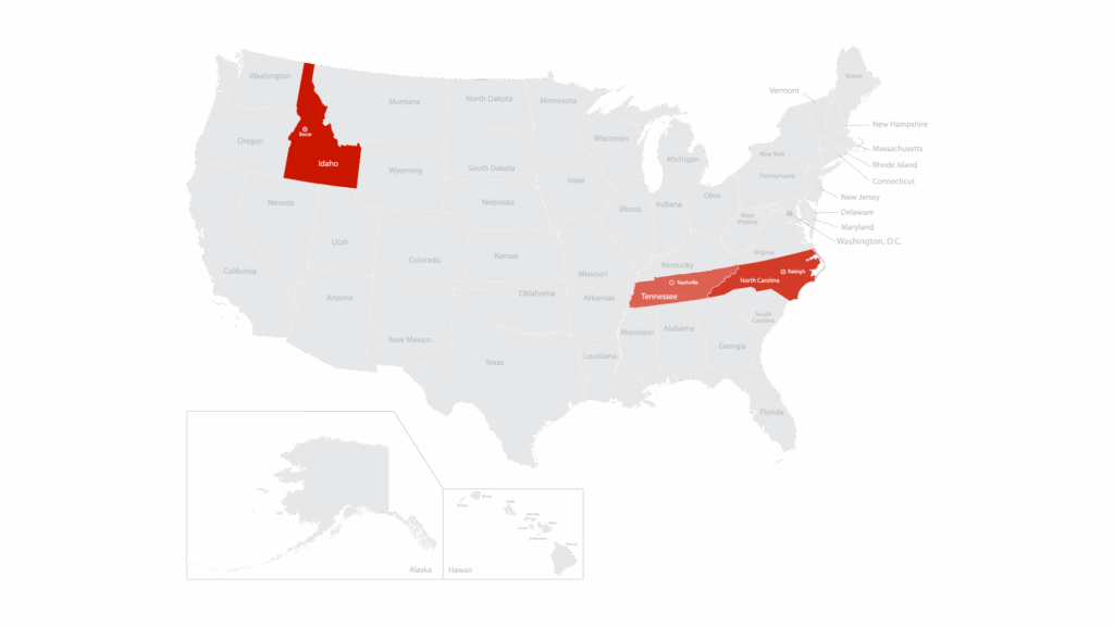 U.S. map highlighting the top investment cities with color-coded markers indicating their primary strength (appreciation potential, rental yield, economic growth, or affordability)