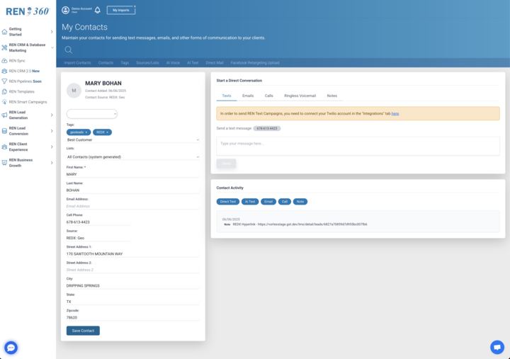 Lead from redx showing up in Ren 360