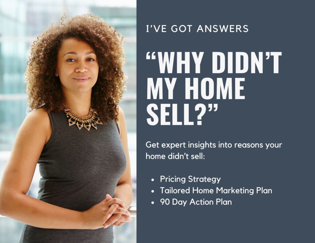 Sample postcard mockup titled "Why Didn't Your Home Sell?"