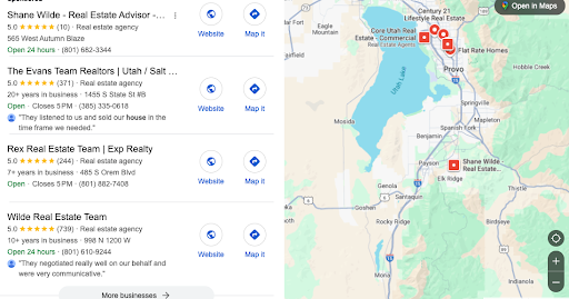 Google My Business Results for Real Estate Agents
