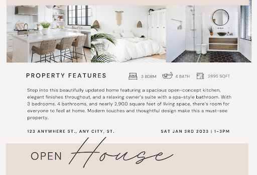 Open House Invitation Postcard template