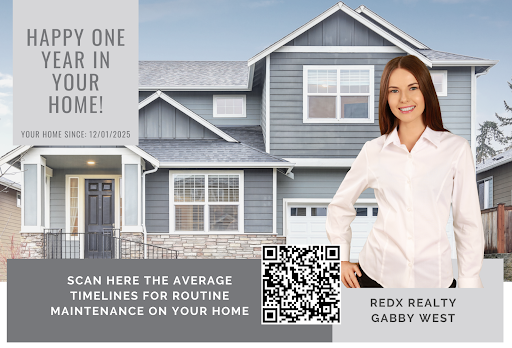 New home anniversary postcard template