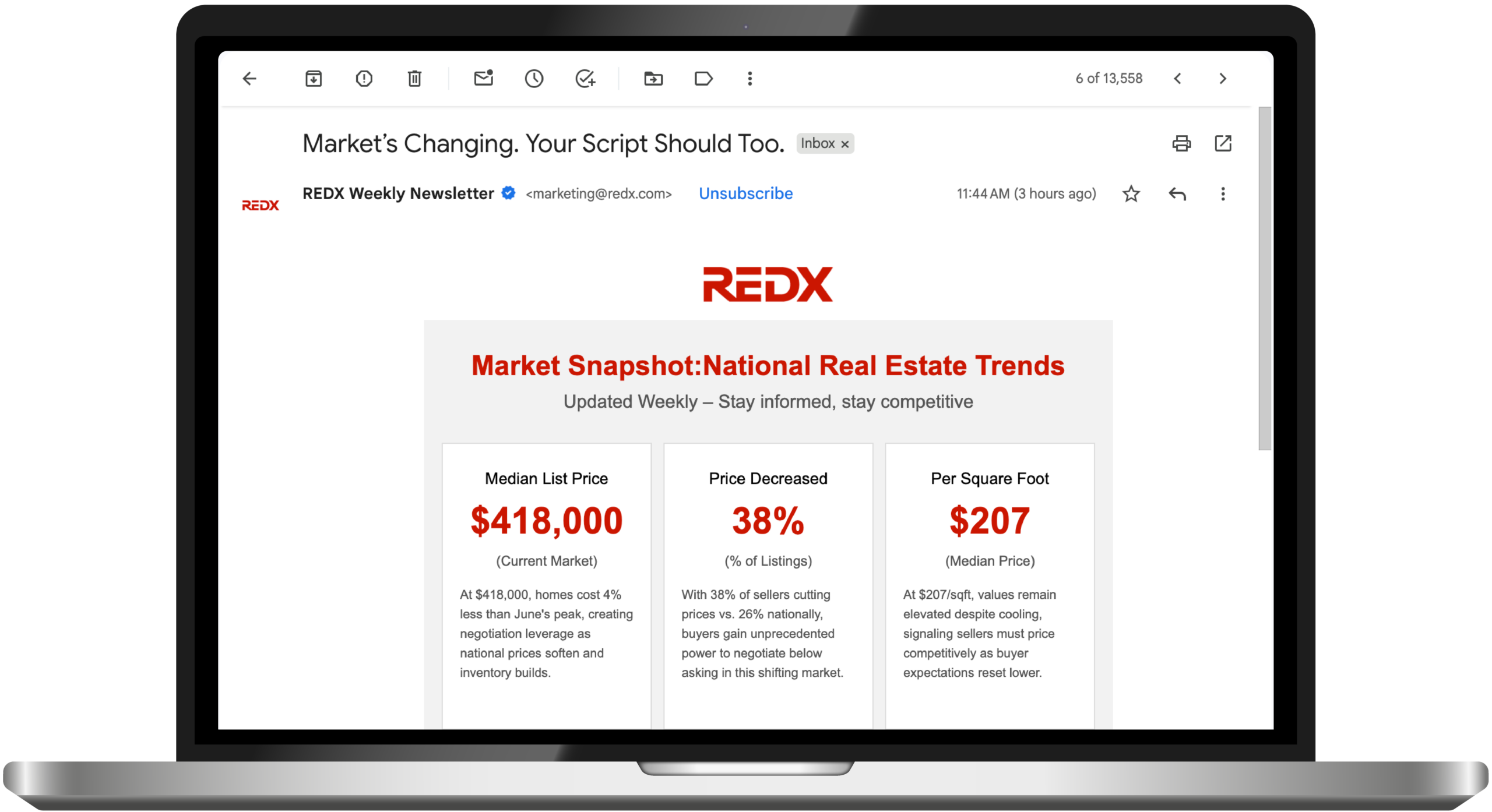 REDX real estate newsletter for agents