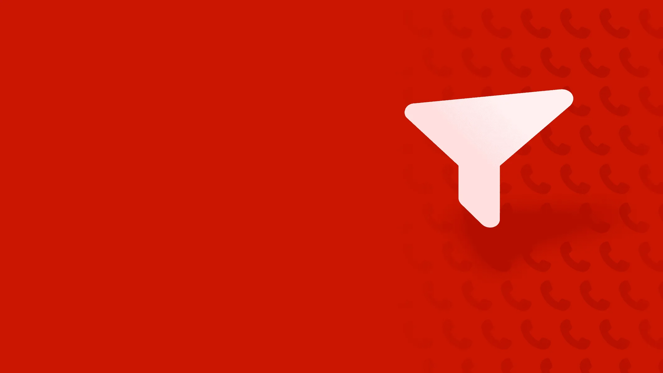 Funnel icon on a red background with a repeating phone-handset pattern — title card for the REDX article on how many cold calls it takes to get a listing