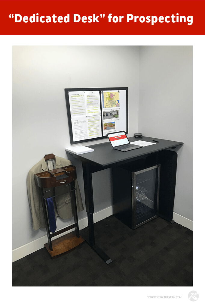 A photo of a dedicated prospecting desk.