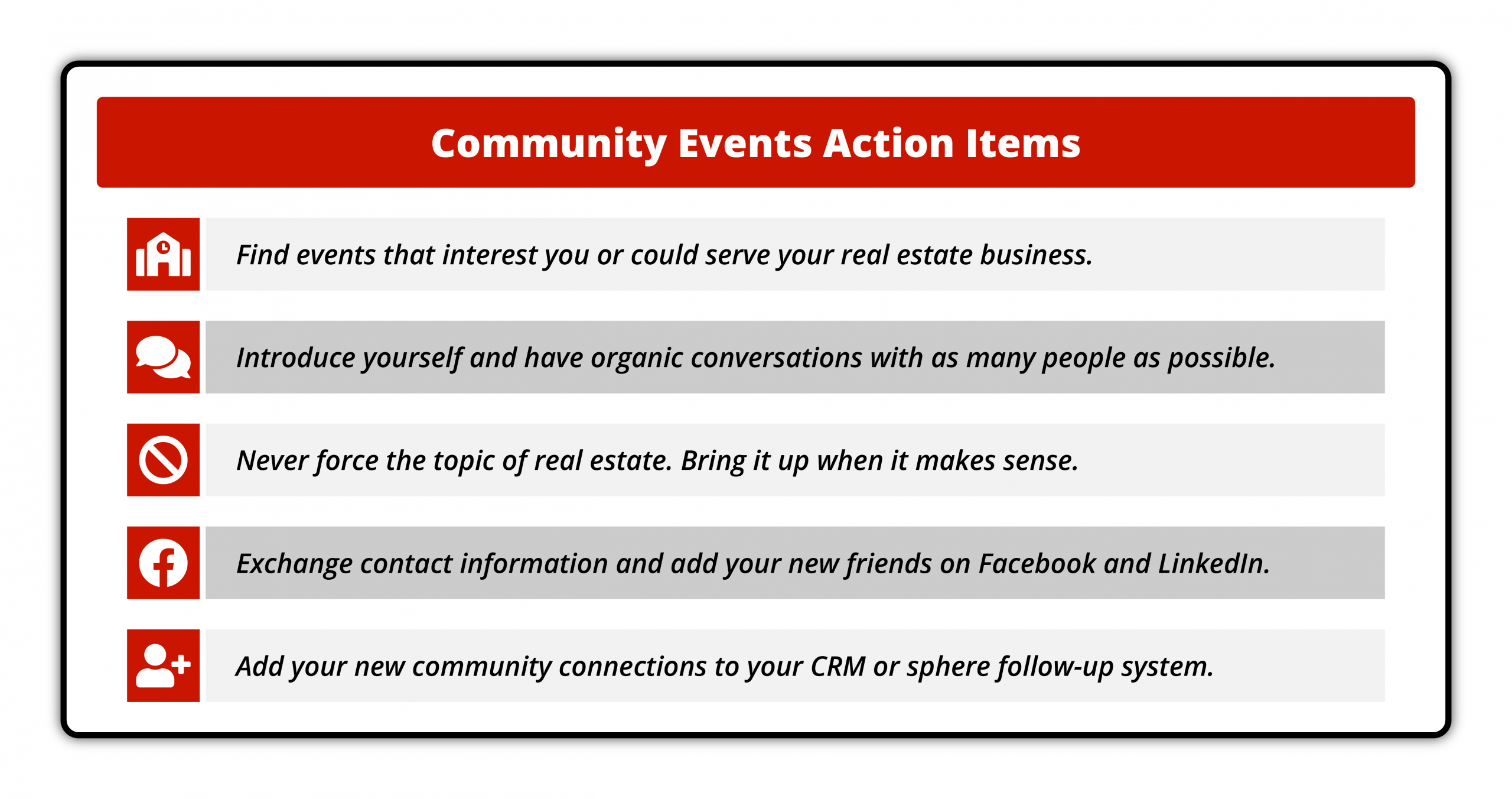 Graphic - Community Events Action Itrems