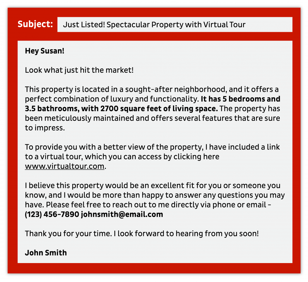 Real estate email template